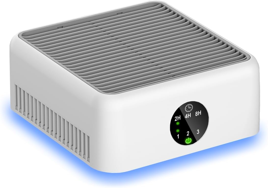 Air Purifiers for Home,True  Small Air Purifier for Dorm Room, Up to 615 Ft²,15dB Quiet,for Smoke Odors,Portable Mini Air Purifier,Desk Air Filter for Office, RV,Bedroom,Travel (Elegant White)