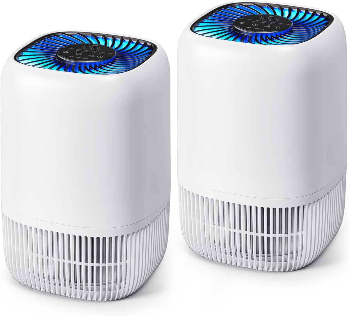 2 Pack of Air Purifier with High Efficience Filter, Fragrance Sponge Night Light Vital Breeze Timer 22dB, for Dust Pollen Smoke Odors, Office, Desktop, Home Bedroom Small Room, White
